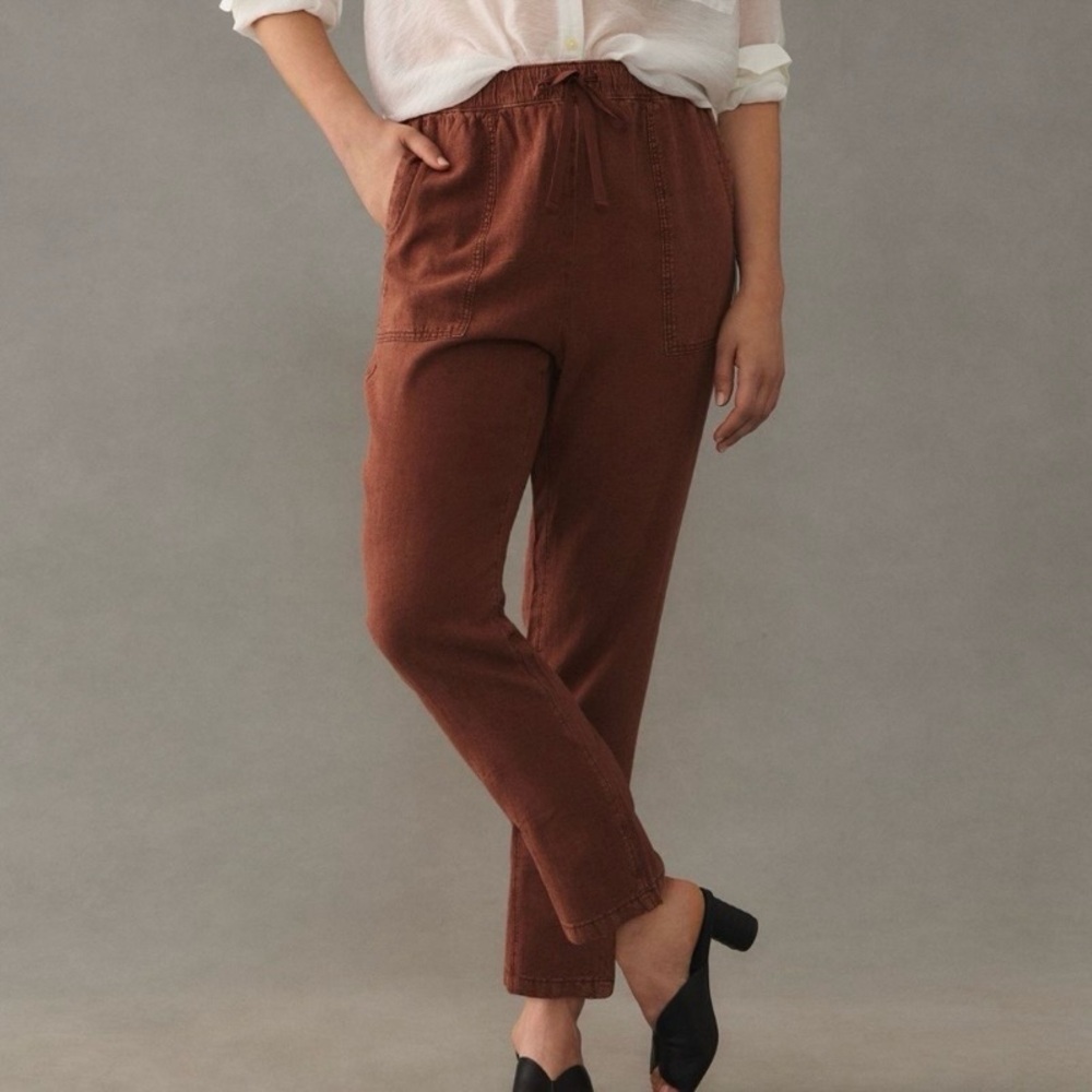 Anthropologie Pilcro Linen Drawstring Pants 
In brown.